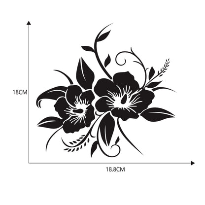 D-798 Flowers Bloom Pattern Car Modified Decorative Sticker(Black) - Decorative Sticker by buy2fix | Online Shopping UK | buy2fix
