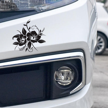 D-798 Flowers Bloom Pattern Car Modified Decorative Sticker(Black) - Decorative Sticker by buy2fix | Online Shopping UK | buy2fix