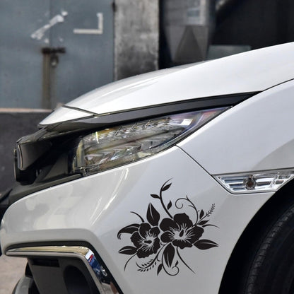 D-798 Flowers Bloom Pattern Car Modified Decorative Sticker(Black) - Decorative Sticker by buy2fix | Online Shopping UK | buy2fix