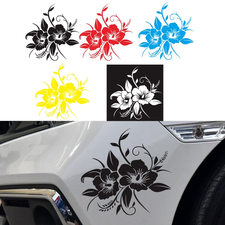 D-798 Flowers Bloom Pattern Car Modified Decorative Sticker(Black) - Decorative Sticker by buy2fix | Online Shopping UK | buy2fix