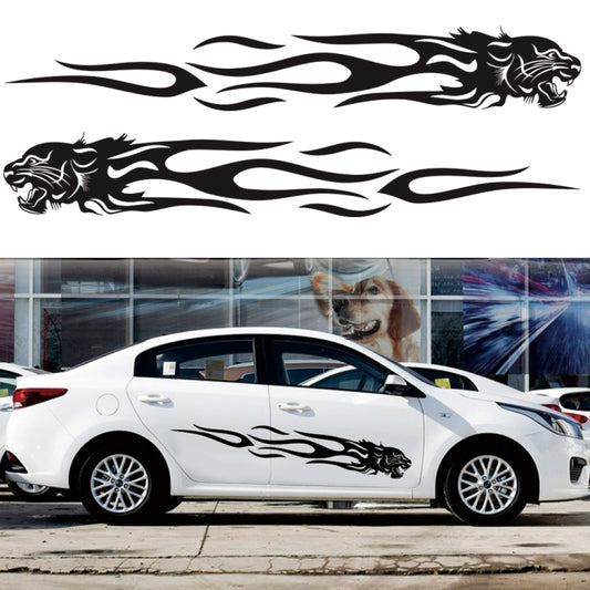 2 PCS/Set D-815 Flame Lion Pattern Car Modified Decorative Sticker(Black) - Decorative Sticker by buy2fix | Online Shopping UK | buy2fix
