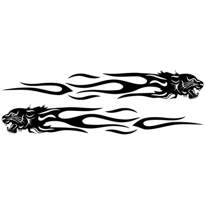 2 PCS/Set D-815 Flame Lion Pattern Car Modified Decorative Sticker(Black) - Decorative Sticker by buy2fix | Online Shopping UK | buy2fix