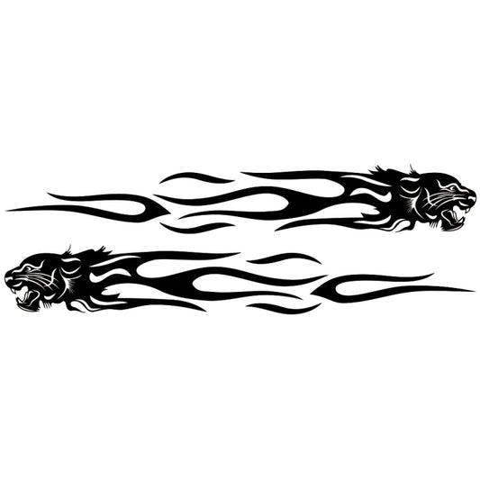 2 PCS/Set D-815 Flame Lion Pattern Car Modified Decorative Sticker(Black) - Decorative Sticker by buy2fix | Online Shopping UK | buy2fix