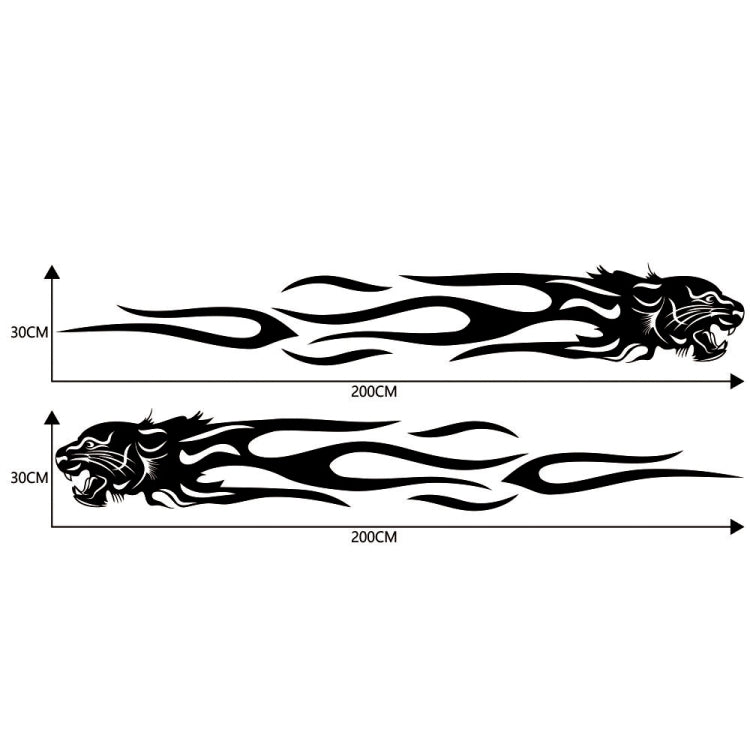 2 PCS/Set D-815 Flame Lion Pattern Car Modified Decorative Sticker(Black) - Decorative Sticker by buy2fix | Online Shopping UK | buy2fix