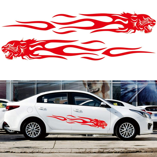 2 PCS/Set D-815 Flame Lion Pattern Car Modified Decorative Sticker(Red) - Decorative Sticker by buy2fix | Online Shopping UK | buy2fix