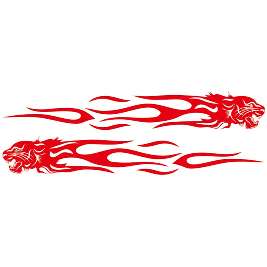 2 PCS/Set D-815 Flame Lion Pattern Car Modified Decorative Sticker(Red) - Decorative Sticker by buy2fix | Online Shopping UK | buy2fix