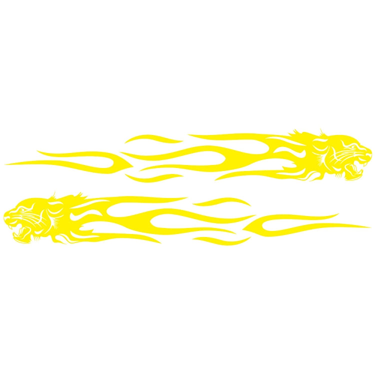 2 PCS/Set D-815 Flame Lion Pattern Car Modified Decorative Sticker(Yellow) - Decorative Sticker by buy2fix | Online Shopping UK | buy2fix