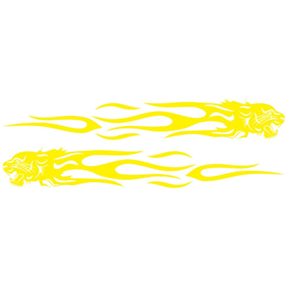 2 PCS/Set D-815 Flame Lion Pattern Car Modified Decorative Sticker(Yellow) - Decorative Sticker by buy2fix | Online Shopping UK | buy2fix