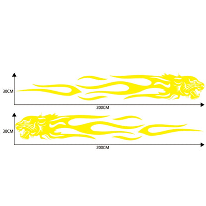 2 PCS/Set D-815 Flame Lion Pattern Car Modified Decorative Sticker(Yellow) - Decorative Sticker by buy2fix | Online Shopping UK | buy2fix