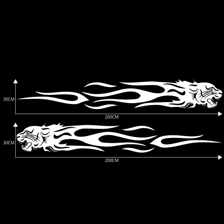 2 PCS/Set D-815 Flame Lion Pattern Car Modified Decorative Sticker(White) - Decorative Sticker by buy2fix | Online Shopping UK | buy2fix