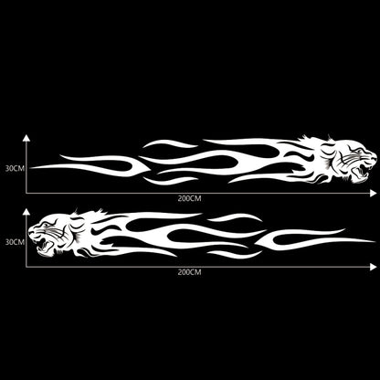 2 PCS/Set D-815 Flame Lion Pattern Car Modified Decorative Sticker(White) - Decorative Sticker by buy2fix | Online Shopping UK | buy2fix