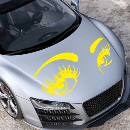 D-821 Beauty Eyes Pattern Car Modified Decorative Sticker(Yellow) - Decorative Sticker by buy2fix | Online Shopping UK | buy2fix