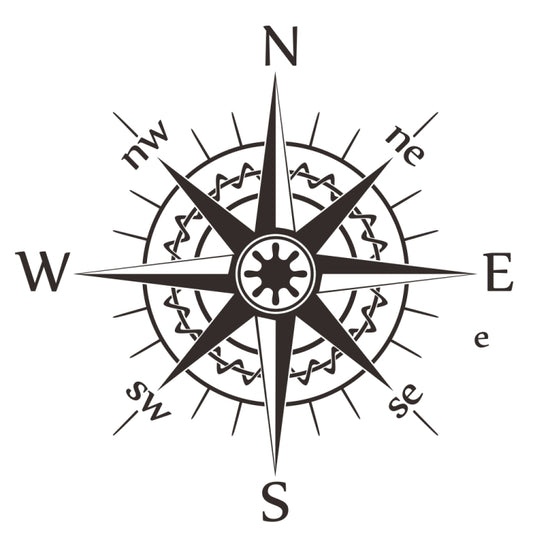 D-863 Compass Pattern Car Modified Decorative Sticker(Black) - Decorative Sticker by buy2fix | Online Shopping UK | buy2fix