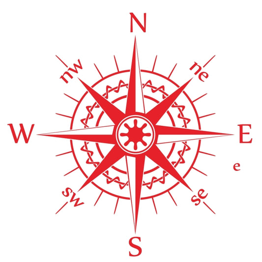 D-863 Compass Pattern Car Modified Decorative Sticker(Red) - Decorative Sticker by buy2fix | Online Shopping UK | buy2fix