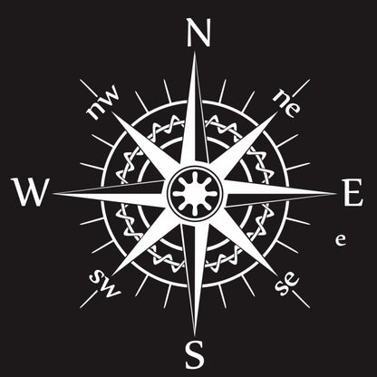 D-863 Compass Pattern Car Modified Decorative Sticker(White) - Decorative Sticker by buy2fix | Online Shopping UK | buy2fix