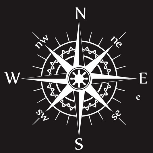 D-863 Compass Pattern Car Modified Decorative Sticker(White) - Decorative Sticker by buy2fix | Online Shopping UK | buy2fix