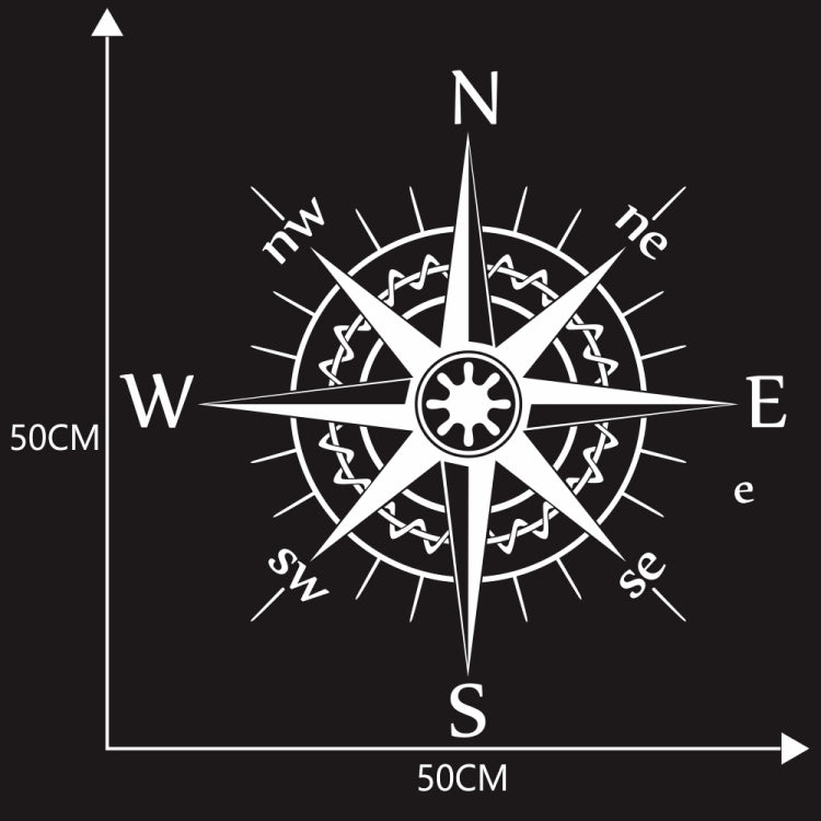 D-863 Compass Pattern Car Modified Decorative Sticker(White) - Decorative Sticker by buy2fix | Online Shopping UK | buy2fix