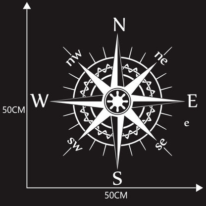 D-863 Compass Pattern Car Modified Decorative Sticker(White) - Decorative Sticker by buy2fix | Online Shopping UK | buy2fix