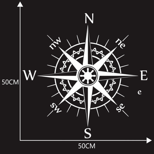 D-863 Compass Pattern Car Modified Decorative Sticker(White) - Decorative Sticker by buy2fix | Online Shopping UK | buy2fix
