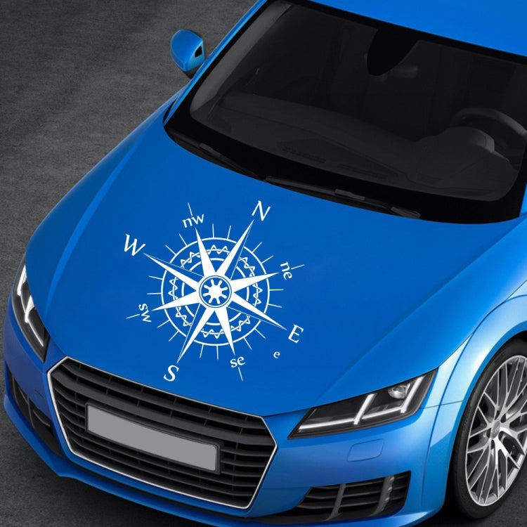 D-863 Compass Pattern Car Modified Decorative Sticker(White) - Decorative Sticker by buy2fix | Online Shopping UK | buy2fix