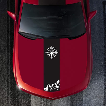 D-864 Compass Pattern Car Modified Decorative Sticker(Black) - Decorative Sticker by buy2fix | Online Shopping UK | buy2fix
