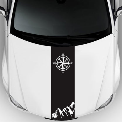 D-864 Compass Pattern Car Modified Decorative Sticker(Black) - Decorative Sticker by buy2fix | Online Shopping UK | buy2fix