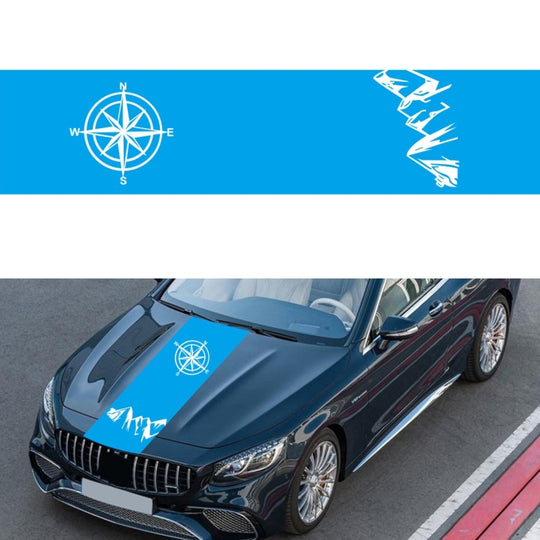 D-864 Compass Pattern Car Modified Decorative Sticker(Blue)