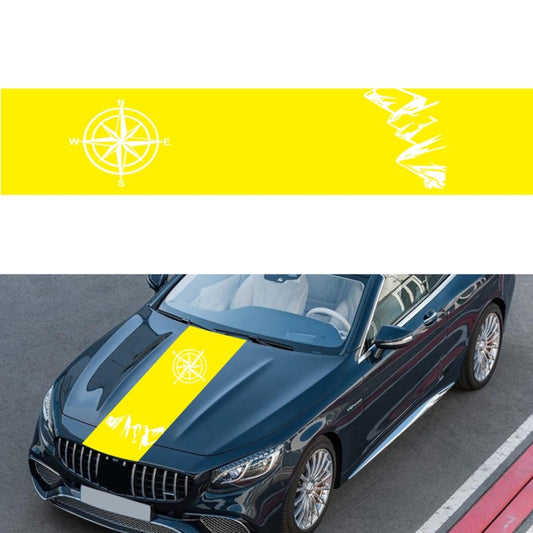 D-864 Compass Pattern Car Modified Decorative Sticker(Yellow) - Decorative Sticker by buy2fix | Online Shopping UK | buy2fix