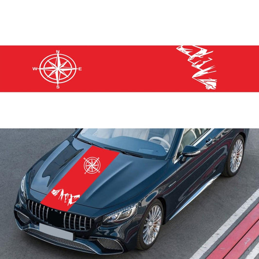 D-864 Compass Pattern Car Modified Decorative Sticker(Red) - Decorative Sticker by buy2fix | Online Shopping UK | buy2fix