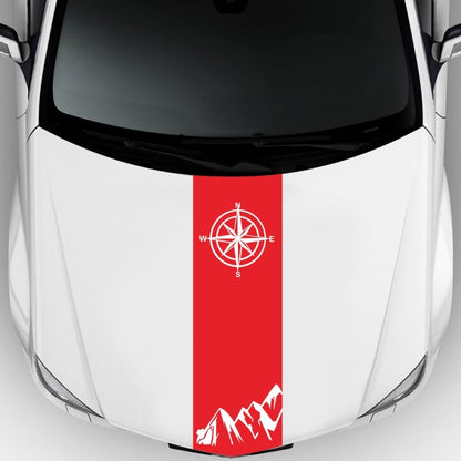 D-864 Compass Pattern Car Modified Decorative Sticker(Red) - Decorative Sticker by buy2fix | Online Shopping UK | buy2fix
