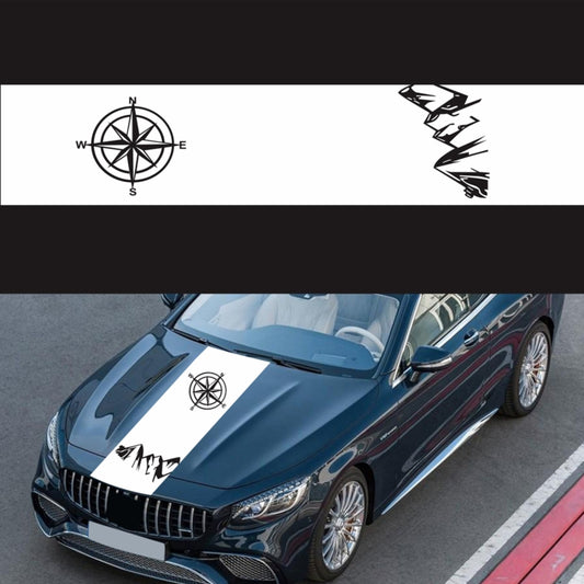 D-864 Compass Pattern Car Modified Decorative Sticker(White) - Decorative Sticker by buy2fix | Online Shopping UK | buy2fix