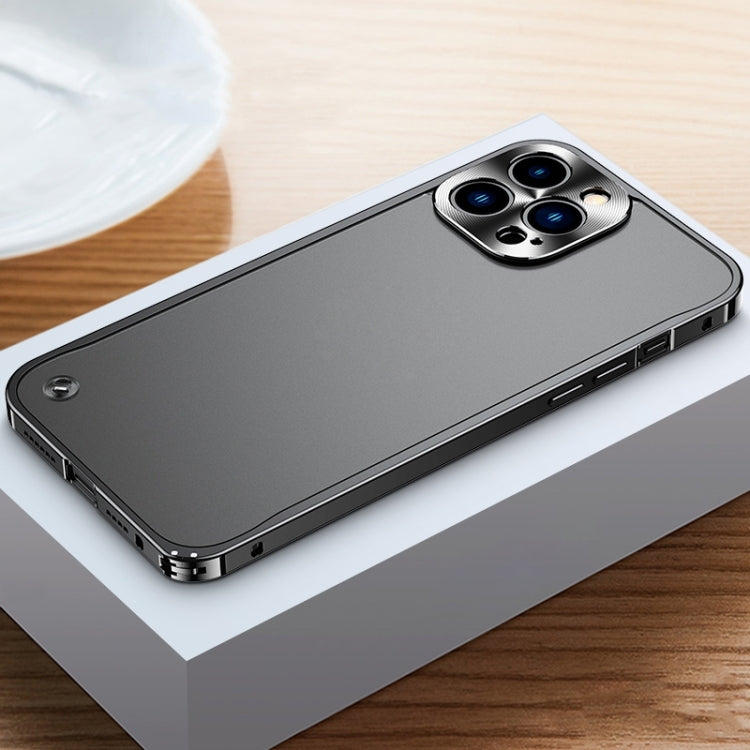 For iPhone 14 Pro Max Metal Frame Frosted PC Shockproof Phone Case (Black) - iPhone 14 Pro Max Cases by buy2fix | Online Shopping UK | buy2fix