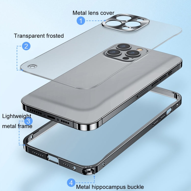 For iPhone 14 Pro Max Metal Frame Frosted PC Shockproof Phone Case (Black) - iPhone 14 Pro Max Cases by buy2fix | Online Shopping UK | buy2fix