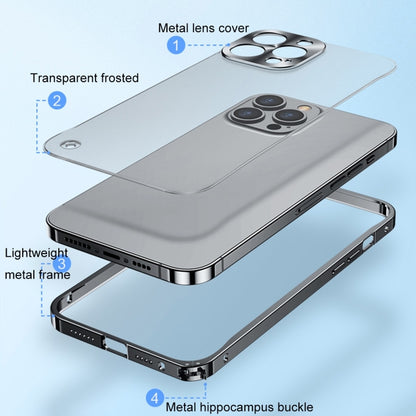 For iPhone 14 Pro Max Metal Frame Frosted PC Shockproof Phone Case (Black) - iPhone 14 Pro Max Cases by buy2fix | Online Shopping UK | buy2fix