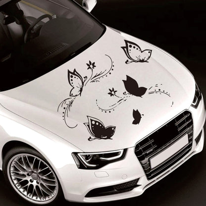 D-907 Butterflies Pattern Car Modified Decorative Sticker(Black) - Decorative Sticker by buy2fix | Online Shopping UK | buy2fix
