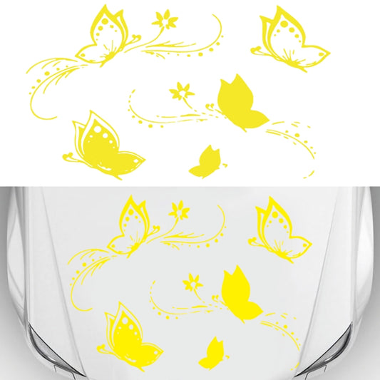 D-907 Butterflies Pattern Car Modified Decorative Sticker(Yellow) - Decorative Sticker by buy2fix | Online Shopping UK | buy2fix