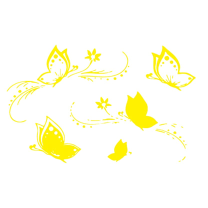D-907 Butterflies Pattern Car Modified Decorative Sticker(Yellow) - Decorative Sticker by buy2fix | Online Shopping UK | buy2fix