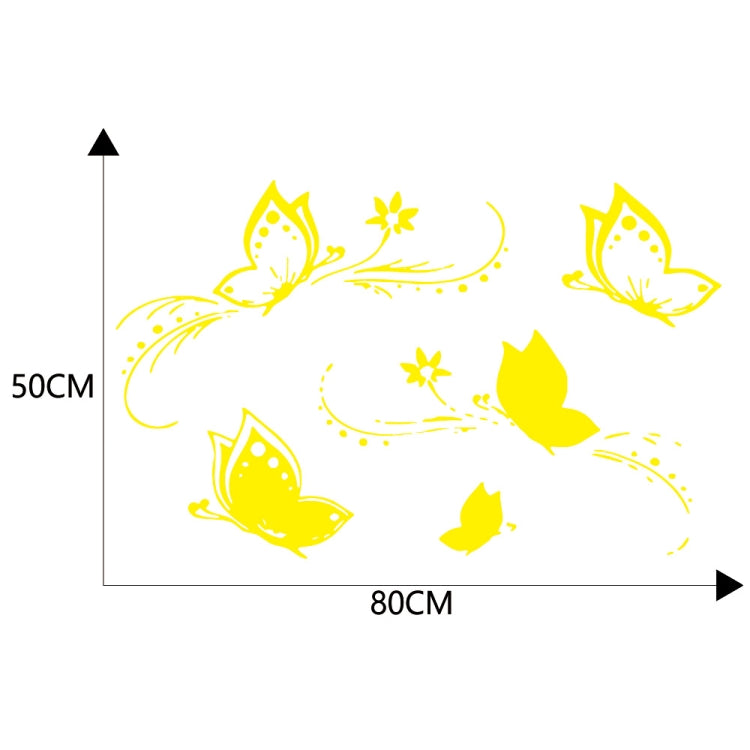 D-907 Butterflies Pattern Car Modified Decorative Sticker(Yellow) - Decorative Sticker by buy2fix | Online Shopping UK | buy2fix