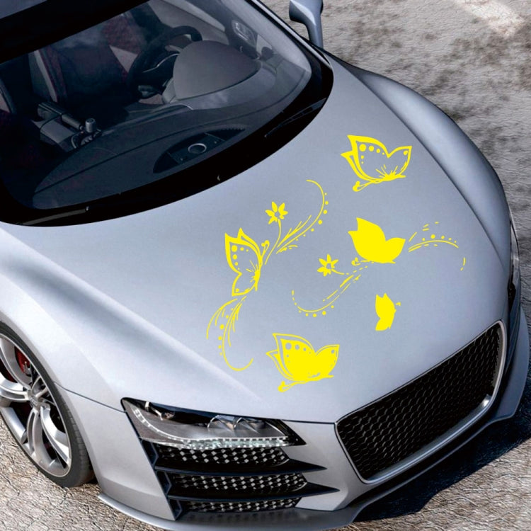 D-907 Butterflies Pattern Car Modified Decorative Sticker(Yellow) - Decorative Sticker by buy2fix | Online Shopping UK | buy2fix