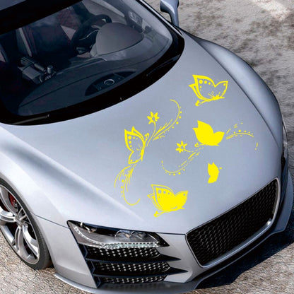 D-907 Butterflies Pattern Car Modified Decorative Sticker(Yellow) - Decorative Sticker by buy2fix | Online Shopping UK | buy2fix