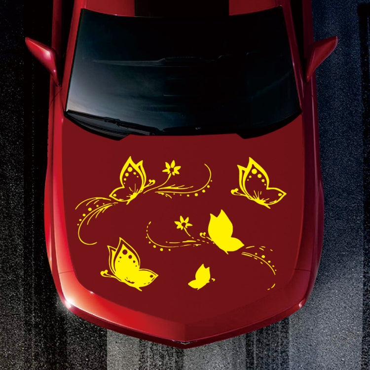 D-907 Butterflies Pattern Car Modified Decorative Sticker(Yellow) - Decorative Sticker by buy2fix | Online Shopping UK | buy2fix