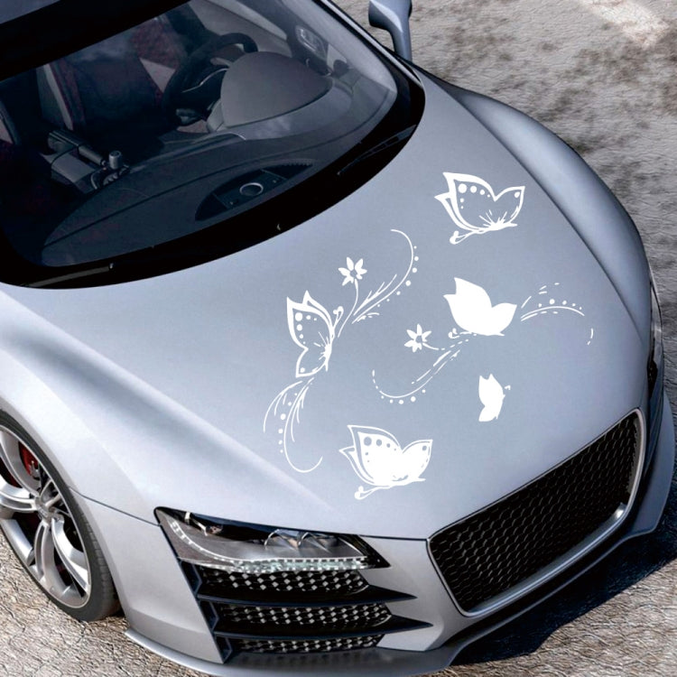 D-907 Butterflies Pattern Car Modified Decorative Sticker(White) - Decorative Sticker by buy2fix | Online Shopping UK | buy2fix