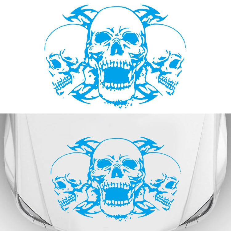 D-923 Three Skulls Pattern Car Modified Decorative Sticker(Blue) - Decorative Sticker by buy2fix | Online Shopping UK | buy2fix