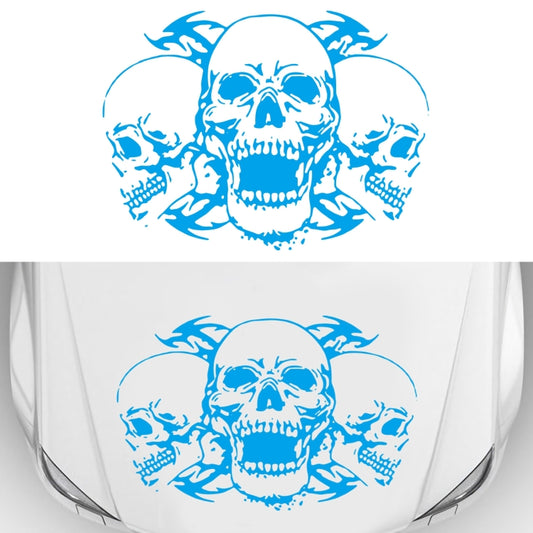 D-923 Three Skulls Pattern Car Modified Decorative Sticker(Blue) - Decorative Sticker by buy2fix | Online Shopping UK | buy2fix