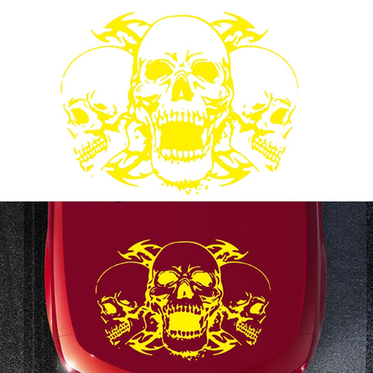 D-923 Three Skulls Pattern Car Modified Decorative Sticker(Yellow) - Decorative Sticker by buy2fix | Online Shopping UK | buy2fix