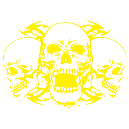 D-923 Three Skulls Pattern Car Modified Decorative Sticker(Yellow) - Decorative Sticker by buy2fix | Online Shopping UK | buy2fix