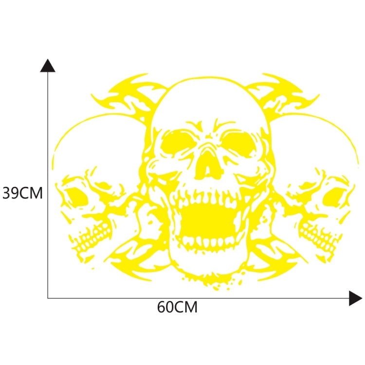 D-923 Three Skulls Pattern Car Modified Decorative Sticker(Yellow) - Decorative Sticker by buy2fix | Online Shopping UK | buy2fix