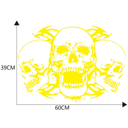 D-923 Three Skulls Pattern Car Modified Decorative Sticker(Yellow) - Decorative Sticker by buy2fix | Online Shopping UK | buy2fix