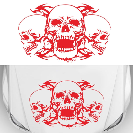 D-923 Three Skulls Pattern Car Modified Decorative Sticker(Red) - Decorative Sticker by buy2fix | Online Shopping UK | buy2fix