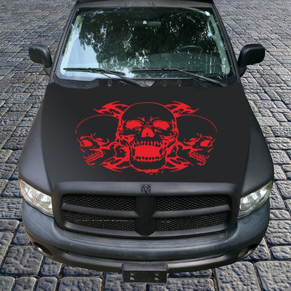 D-923 Three Skulls Pattern Car Modified Decorative Sticker(Red) - Decorative Sticker by buy2fix | Online Shopping UK | buy2fix